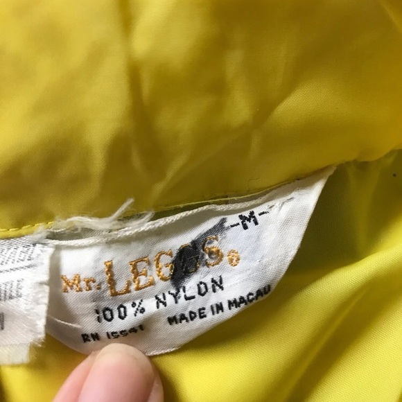 Mr. Leggs Vintage 70s 80s Yellow Windbreaker Mens Medium - Picture 3 of 6
